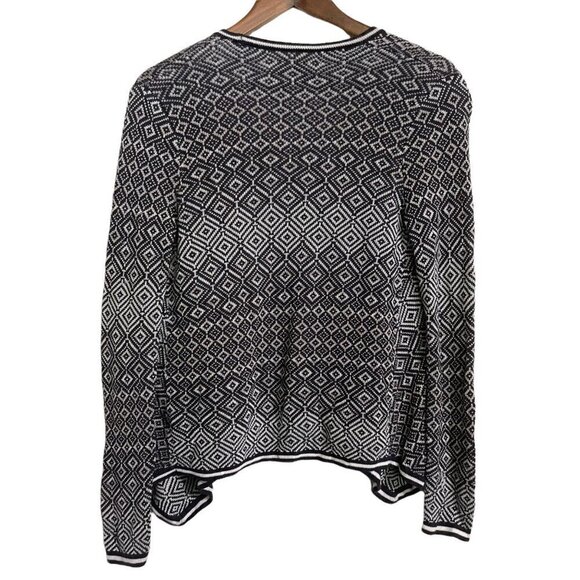 LOFT Womens Blue White Southwestern Print Open Front Cardigan Sweater Small - Picture 5 of 5